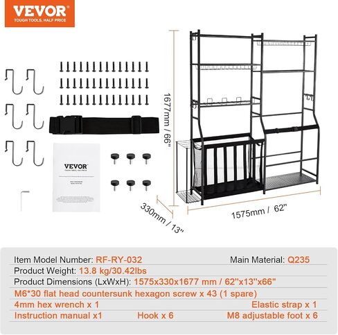Vevor Golf Bag Organizer و Golf Bag Storage Rack حامل حامل ، رف تخزين المعدات الرياضية ، منظم تخزين الجولف للمرآب ، المعدات الرياضية ، والسنانير رف تخزين الألعاب in Saudi Arabia