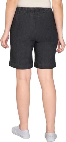 Turtle Bay New York Women's Pull On Denim & Twill Shorts with stretch waist - No zipper or buttons in Kuwait