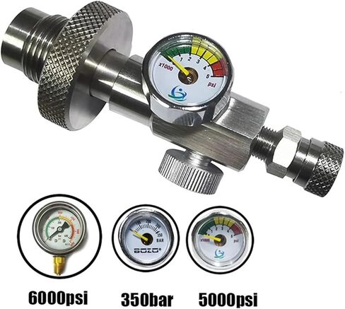 HPA Diving HPA Fill Station DIN G5/8 Filling Refill Station Charger Scuba Stainless Steel(5K Guage Female QD) in Saudi Arabia