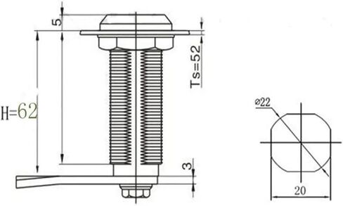 MS705-62 Long Lock Body Body Triangle Triangle Triangle Box Door 1PCS (Triangle (SUS304)) in Saudi Arabia