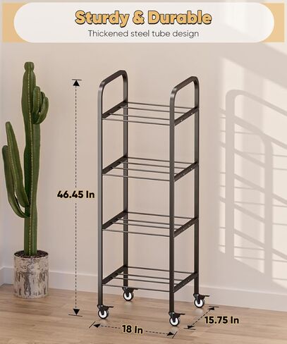 5-Tier 3D Printer Filament Storage Rack with Wheels, Rolling Spool Holder Stand Cart, Holds up to 60×1kg Spools, Heavy Duty Metal Filaments Organizer Shelf for Printing Studio Office Workshop in Saudi Arabia