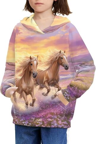 doginthehole Fashion Hoodies for Boys Girls Kids Youth Hooded Pullover Long Sleeve Sweatshirts Cute Animal Graphic in Kuwait