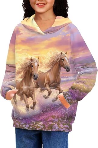 doginthehole Fashion Hoodies for Boys Girls Kids Youth Hooded Pullover Long Sleeve Sweatshirts Cute Animal Graphic in Kuwait