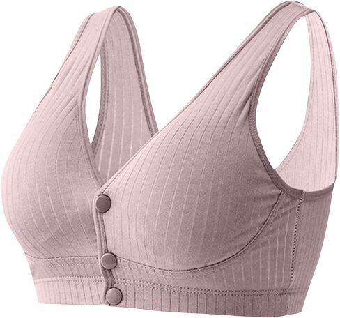 Womens Front Closure Plus Size Bra Cotton Wirefree Unpadded Full Coverage Bras Comfy Everyday Solid Sleep Bralette in Saudi Arabia