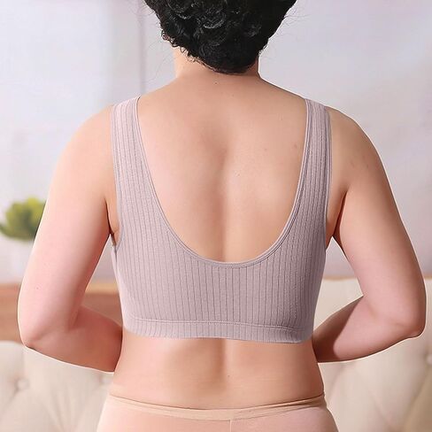 Womens Front Closure Plus Size Bra Cotton Wirefree Unpadded Full Coverage Bras Comfy Everyday Solid Sleep Bralette in Saudi Arabia