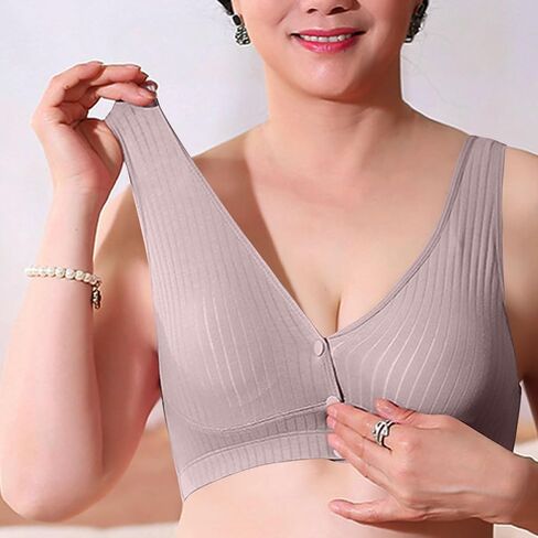 Womens Front Closure Plus Size Bra Cotton Wirefree Unpadded Full Coverage Bras Comfy Everyday Solid Sleep Bralette in Saudi Arabia