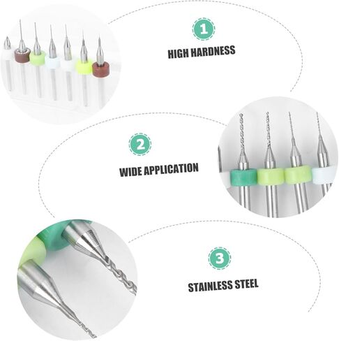 10-Piece PCB Drill Bits Set Tungsten Carbide Micro Engraving Bits for CNC Rotary Tools Drilling from 0.1mm to 1.0mm for Circuit Board and Electronics Random Color in Saudi Arabia