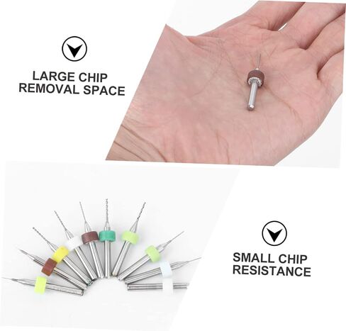 10-Piece PCB Drill Bits Set Tungsten Carbide Micro Engraving Bits for CNC Rotary Tools Drilling from 0.1mm to 1.0mm for Circuit Board and Electronics Random Color in Saudi Arabia