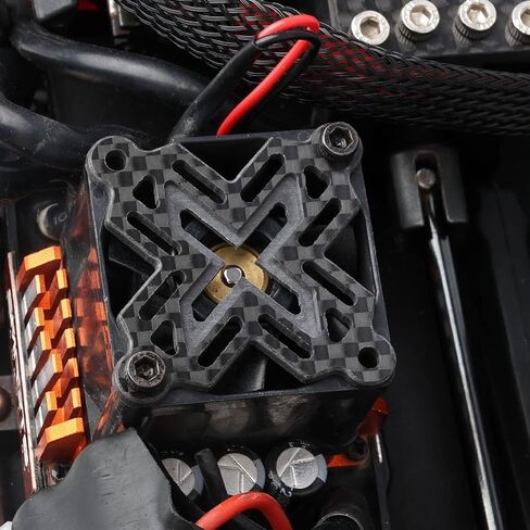 35mm×35mm Carbon Fiber RC Cooling Fan Cover - Universal Brushless Motor Heatsink/ESC Fan Guard Shield Shroud - for RC Cars, Trucks, Boats, Drones (Skull Style) in Saudi Arabia
