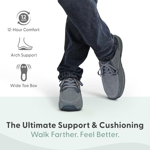 Orthofeet Men's Orthopedic Porto Canvas Casual Shoes in Saudi Arabia