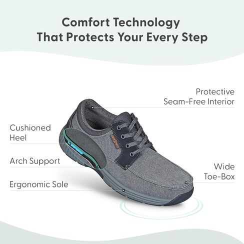 Orthofeet Men's Orthopedic Porto Canvas Casual Shoes in Saudi Arabia