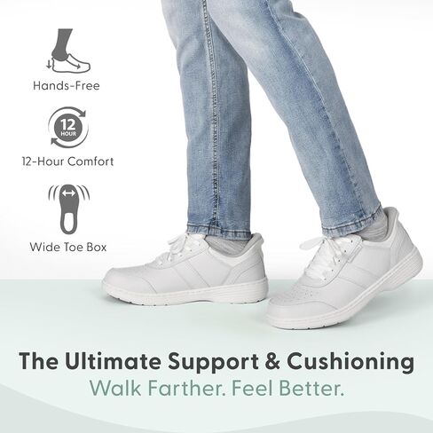 Orthofeet Men's Orthopedic Black Leather Pierre Hands-Free Casual Shoe in Saudi Arabia