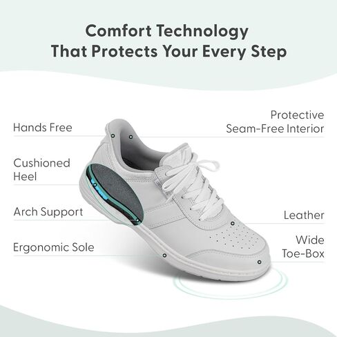 Orthofeet Men's Orthopedic Black Leather Pierre Hands-Free Casual Shoe in Saudi Arabia