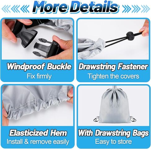 2pcs Waterproof Kayak Covers for Outdoor Storage - Dustproof Oxford Cockpit Protector, Keep Animals Away in Kuwait