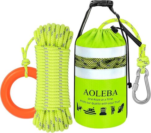 حقيبة رمي إنقاذ Aoleba Water Rescue مع خط رمي عاكس 8 مم ، قوة شد يصل إلى 1900 رطل معدات ركوب القوارب ، معدات سلامة أكياس مياه الطوارئ لركوب التجديف بالكاياك in Kuwait