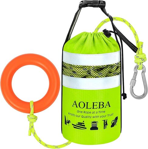حقيبة رمي إنقاذ Aoleba Water Rescue مع خط رمي عاكس 8 مم ، قوة شد يصل إلى 1900 رطل معدات ركوب القوارب ، معدات سلامة أكياس مياه الطوارئ لركوب التجديف بالكاياك in Kuwait