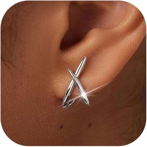 JUNVirtuous Gold Earrings for Women Trendy, 14K Plated Gold Stud for Women Dainty Minimalist Earrings Lightweight Simple Unique Cute Stud Hypoallergenic Jewelry in Saudi Arabia