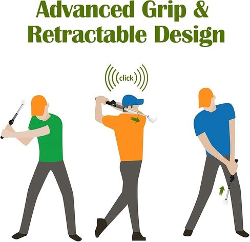 Retractable Golf Swing Trainer, Golf Grip Trainer, Training Aid for Warm-Up, Swing Aid, Strength & Tempo Training for Chipping & Hitting in Saudi Arabia