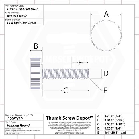 1/4 "-20 × 1-1/2" الإبهام برغي من الفولاذ المقاوم للصدأ - مقبض بلاستيكي مستدير أبيض - خيط قياسي/خشن Thumbscrew - الطول: 1.500 " - بنيت بفخر في الولايات المتحدة الأمريكية - حزمة من (4) in Kuwait