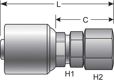 Gates G25170-0810 MegaCrimp Female JIC 37 Flare Swivel 8G-10FJX in Saudi Arabia