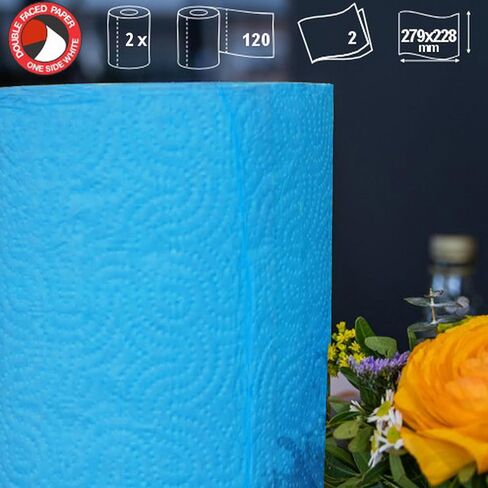 Renova Paper Towel Jumbo Roll Set - 2 Rolls, 2 Ply, 120 Highly Absorbent Sheets - Elevate Your Image with Professional Style and Uniqueness (Black) in Saudi Arabia