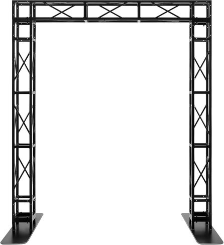 Black Square Aluminum Arch Truss Kit 6.6 x 7.6 ft Dj Lighting Truss Mobile Portable Stage Truss System 3 Pcs 8" x 8" Box Truss with 2 Iron Base Simple Bolt Connections Indoor Outdoor Use in Saudi Arabia