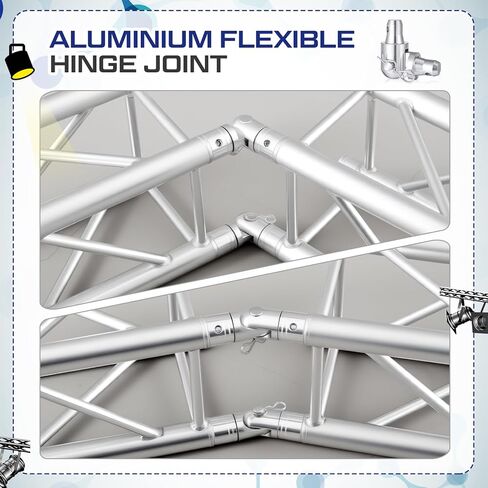 2 Pack Aluminum Flexible Hinge Joint Suit Flat with Clips Pin Tri Box Truss 290mm Trussing Lighting Dj Stage Lighting Accessories in Saudi Arabia