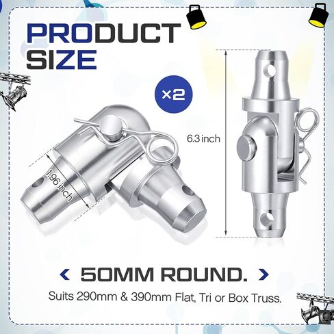 2 Pack Aluminum Flexible Hinge Joint Suit Flat with Clips Pin Tri Box Truss 290mm Trussing Lighting Dj Stage Lighting Accessories in Saudi Arabia
