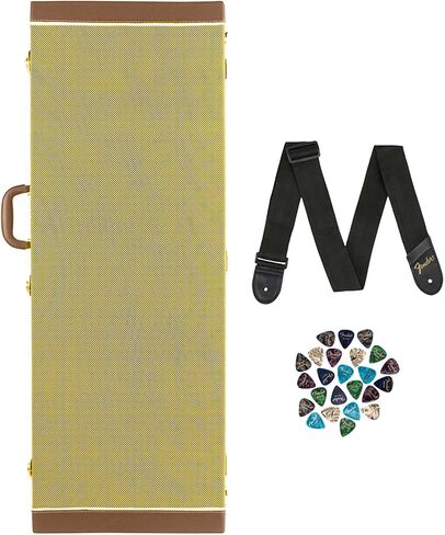 Fender Classic Series Strat/Tele Wood Case - Tweed Bundle مع حزام الجيتار و Austin Bazaar حصريًا على مدار 24 حزمة in Saudi Arabia