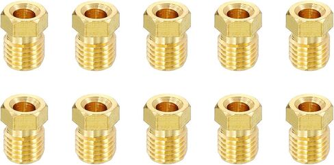 uxcell 10pcs تناسب الجوز النحاسي أنبوب 8 مم ، أنابيب الزيت المكسرات النحاسية تجهيزات أنبوب أنبوب أنبوب هواء زيت الماء in Saudi Arabia