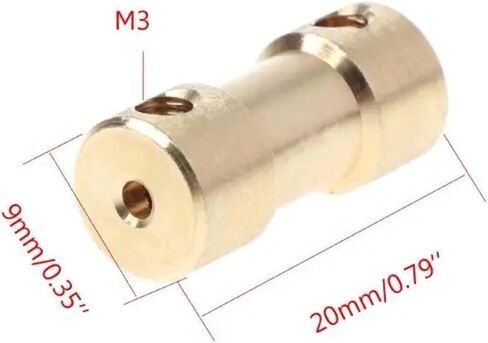 1PC COPPER COUPLER 20 مم طول محرك اقتران عمود توصيل محرك (3.17 مم إلى 3.17 مم) in Saudi Arabia