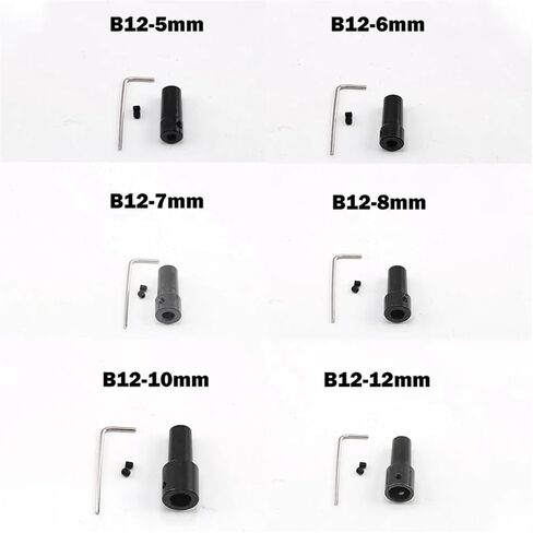 1pcs B12 Motor Shaft Coupler Sleeve Black Steel Coupling Chuck Adapter 5mm 6mm 8mm 12mm Bore Drilling Tools Convert Adapter(8mm) in Saudi Arabia