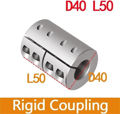 1PCS D40L50 عمود مقرنة صلبة صلبة 6.35 مم من الألومنيوم ساكب السهول محرك CNC 3D (15 مم إلى 16 مم) in Kuwait
