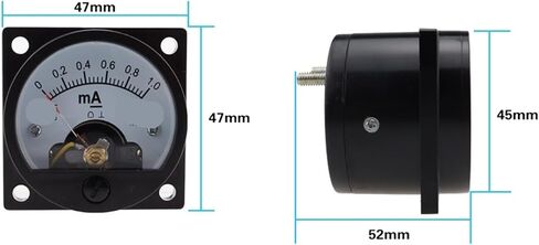 1 Piece 2.5 Ammeter SO-45 Round Analog Panel Meter Black(150MA) in Saudi Arabia