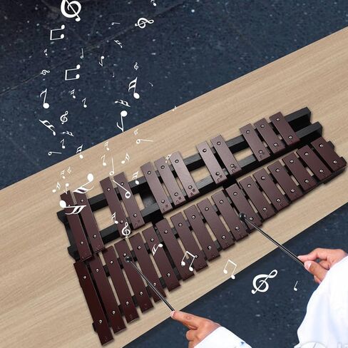 30 ملاحظة Glockenspiel قابلة للطي إطار خشبي الخشبية القابلة للطي 5 ملم سماكة قضبان الألومنيوم الإيقاع الموسيقية مع حقيبة تحمل 2 مطرقة للطلاب المبتدئين in Kuwait