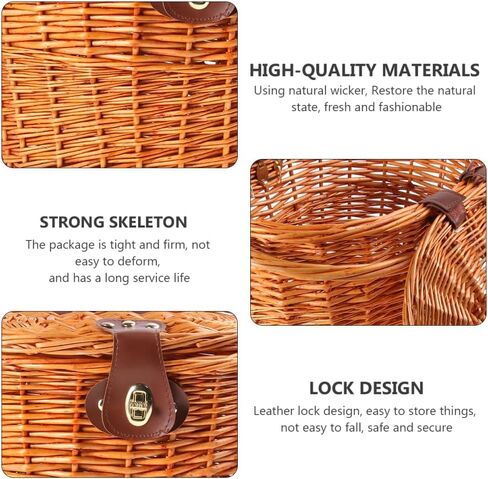 BESPORTLE WIRCER BACYCLE BACKER مع غطاء ، سلة دراجة طبيعية مصنوعة يدويًا مع حزام كتف قابل للإزالة لتخزين التسوق ، 12.87 * 9.36 بوصة in Kuwait