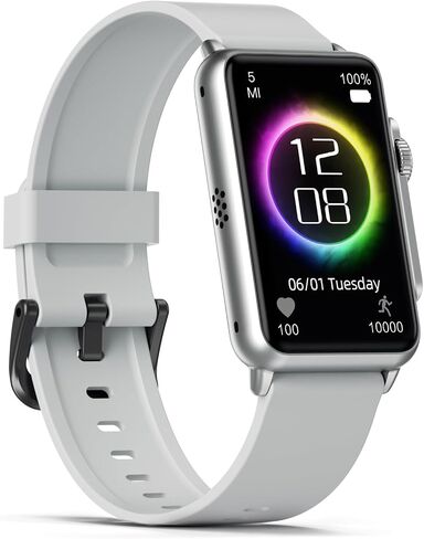 Fitvii Health Fitness Tracker ، 24/7 شاشة معدل ضربات القلب في ضغط الدم ، ساعة ذكية (إجابة/إجراء مكالمات) مع ساعة تتبع نوم الأكسجين ، خطوة مقاومة للماء ، تعقب نشاط السعرات الحرارية للنساء الرجال in Kuwait
