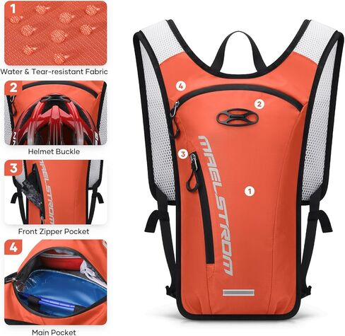 Maelstrom Running Hydration Vest, Hiking Backpack with 2L Water Bladder for Cycling Rave for Men Women in Kuwait