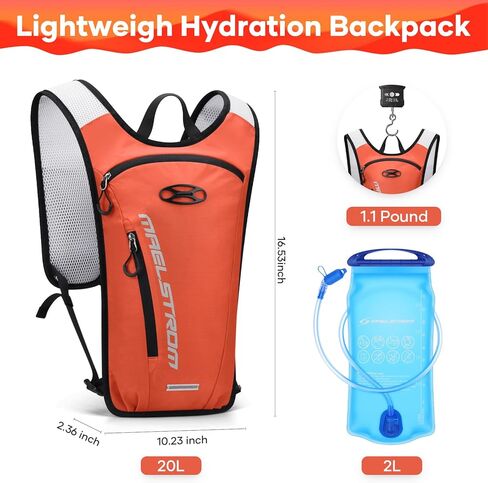 Maelstrom Running Hydration Vest, Hiking Backpack with 2L Water Bladder for Cycling Rave for Men Women in Kuwait