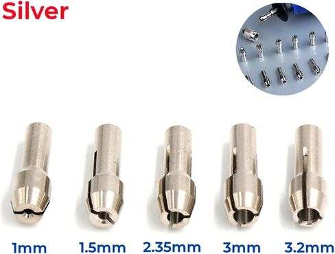 0.8-3.2mm Mini Drill Collet Chuck Electric Mill Thaft Cap Nut Silver Brass Chucks (Brass 3.2mm (4.8mm)) in Saudi Arabia