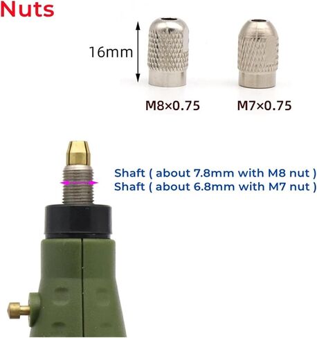 0.8-3.2mm Mini Drill Collet Chuck Electric Mill Thaft Cap Nut Silver Brass Chucks (Brass 3.2mm (4.8mm)) in Saudi Arabia