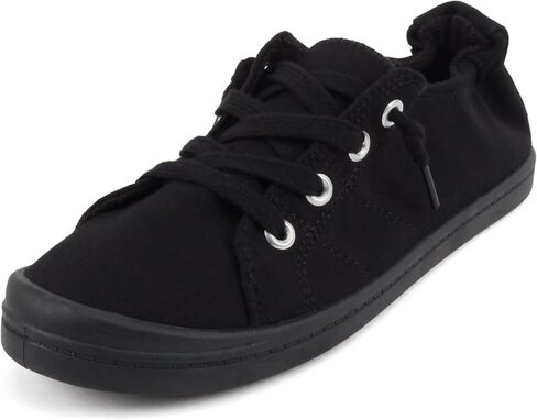 Soda Flat Women Shoes Linen Canvas Slip On Sneakers Lace Up Style Loafers Zig-S in Kuwait