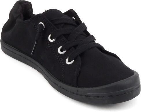 Soda Flat Women Shoes Linen Canvas Slip On Sneakers Lace Up Style Loafers Zig-S in Kuwait