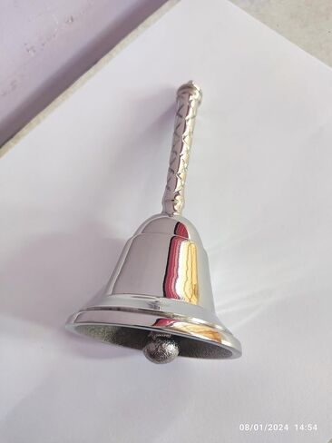 Handheld ghanti Indian Brass handbell for Events foodline Alarm Jingle Ringers Service Bell Extra Loud Solid Bras Handheld Call Bell by ATCUSA (Design no 2) in Saudi Arabia