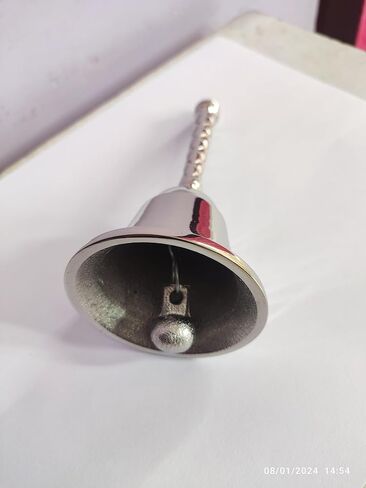 Handheld ghanti Indian Brass handbell for Events foodline Alarm Jingle Ringers Service Bell Extra Loud Solid Bras Handheld Call Bell by ATCUSA (Design no 2) in Saudi Arabia