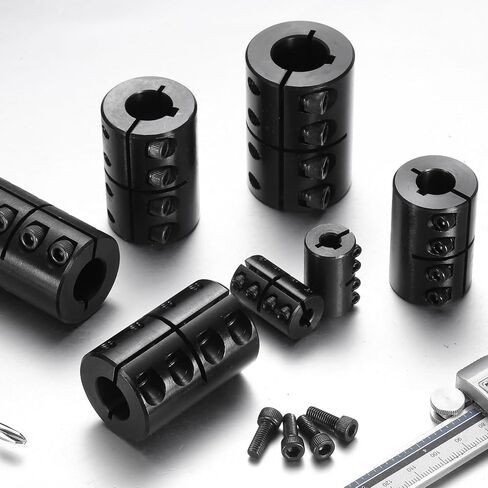 اقتران عمود UXCELL ، 1/2 "إلى 1/2" ، 1-1/8 "OD ، 1-3/4" الطول ، مقترن من مقسم واحد من أكسيد الأسود المغطى بالأكسيد الأسود مع #8-32 × 1/2 "براغي مجموعة محرك الطابعة ثلاثية الأبعاد عجلة محرك الطابعة ثلاثية الأبعاد in Saudi Arabia