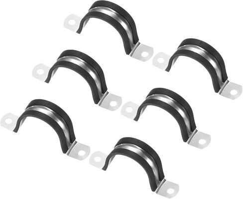 20-Pack Cable Clamps, 23/32 Inch/ 18 mm 304 Stainless Steel Rubber Cushioned Insulated Cable Clamp U Shape Metal Holder for Tube/Wire/Pipe/Loop Installation in Saudi Arabia