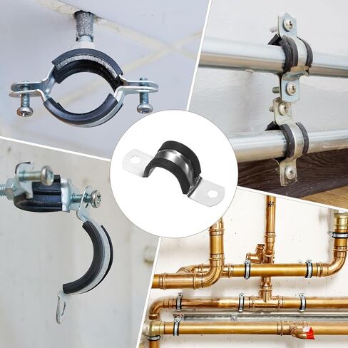 20-Pack Cable Clamps, 23/32 Inch/ 18 mm 304 Stainless Steel Rubber Cushioned Insulated Cable Clamp U Shape Metal Holder for Tube/Wire/Pipe/Loop Installation in Saudi Arabia