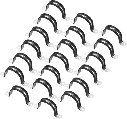 20-Pack Cable Clamps, 23/32 Inch/ 18 mm 304 Stainless Steel Rubber Cushioned Insulated Cable Clamp U Shape Metal Holder for Tube/Wire/Pipe/Loop Installation in Saudi Arabia