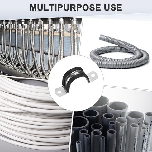 20-Pack Cable Clamps, 23/32 Inch/ 18 mm 304 Stainless Steel Rubber Cushioned Insulated Cable Clamp U Shape Metal Holder for Tube/Wire/Pipe/Loop Installation in Kuwait